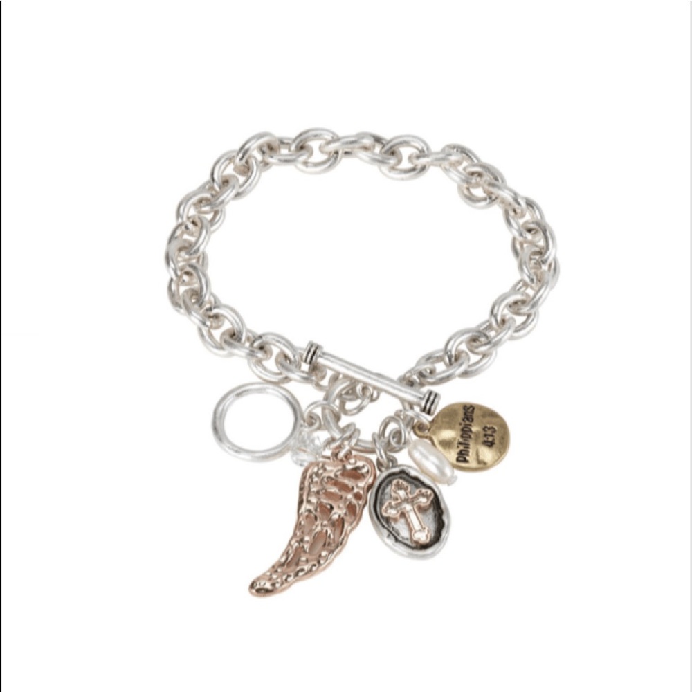 Philippians 4:13 Toggle Charm Bracelet
